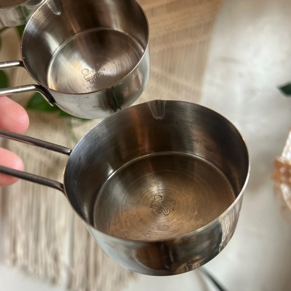 Set of 3 Stainless Steel Measuring Cups – Durable Kitchen Essentials